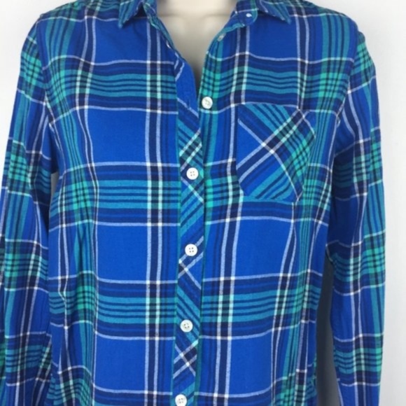 🌵3/$15 American Eagle Womens Flannel Plaid Shirt - Picture 3 of 7